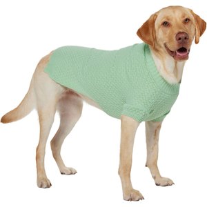 Frisco Bubble Knit Mock Neck Dog & Cat Sweater, Mint, XX-Large
