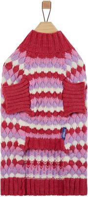 Show full view: Frisco Bubble Knit Multi Striped Mock Neck Dog & Cat Sweater, Pink, Medium slide 5 of 9