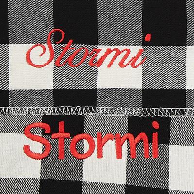 Show full view: Frisco Buffalo Check Embroidered Personalized Dog & Cat Bandana, Black, Small slide 5 of 9