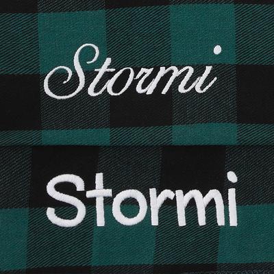 Show full view: Frisco Buffalo Check Embroidered Personalized Dog & Cat Bandana, Green, Large slide 6 of 9