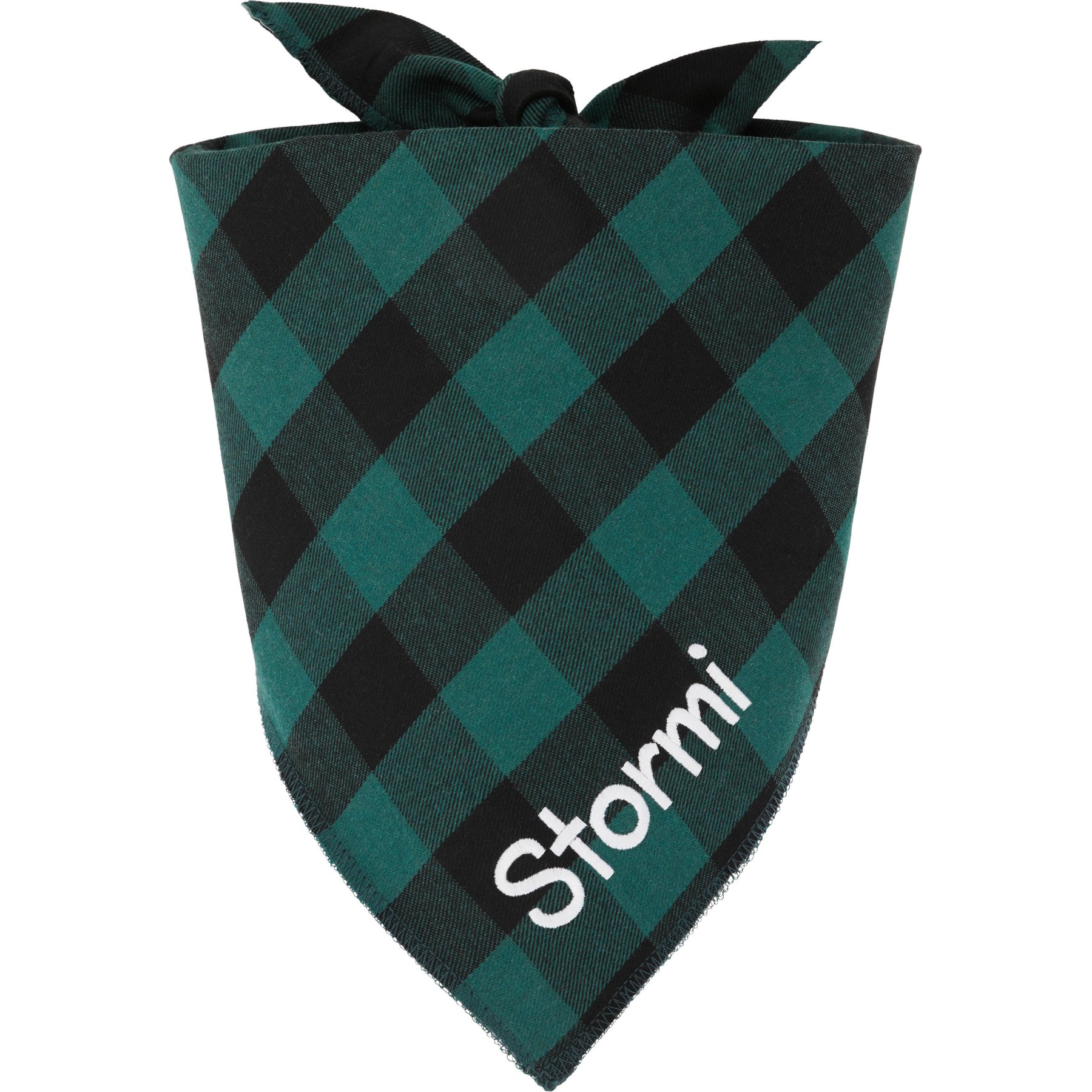 Frisco Buffalo Check Embroidered Personalized Dog & Cat Bandana, Green, Small