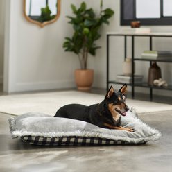 Frisco Buffalo Check Pillow Cat & Dog Bed, Black & White, X-Large