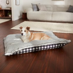 Frisco Buffalo Check Pillow Cat & Dog Bed, Black & White, XX-Large