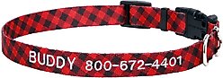 Frisco Buffalo Check Polyester Personalized Dog Collar, LG - Neck: 18-26-in, Width: 1-in