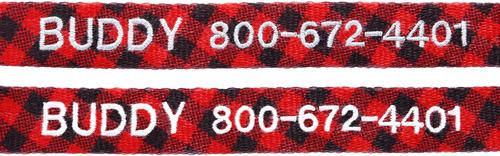 Show full view: Frisco Buffalo Check Polyester Personalized Dog Collar, MD - Neck: 14-20-in, Width: 3/4-in slide 3 of 6