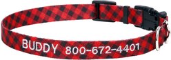 Frisco Buffalo Check Polyester Personalized Dog Collar, SM - Neck: 10-14-in, Width: 5/8-in