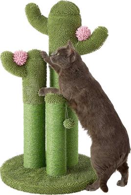 Show full view: Frisco Cactus Cat Scratching Post, 33-in, Tri-post + Hide and Seek Plush Guacamole Dog Toy slide 2 of 10