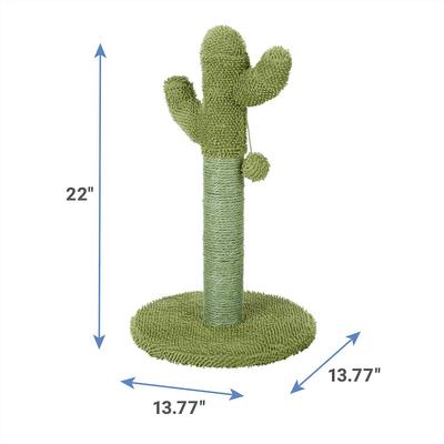 Show full view: Frisco Cactus Scratching Post, 22-in + Plush Dangly Avocado Buddy Cat Toy with Catnip slide 3 of 8