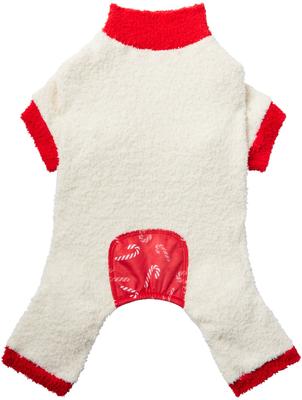 Show full view: Frisco Candy Cane Dog & Cat Snuggle Up Knit PJs, X-Large slide 3 of 9