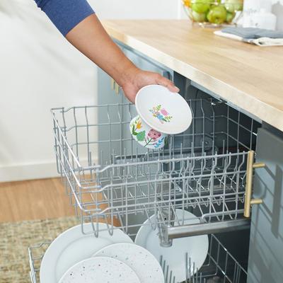 Show full view: Frisco Cat Face Floral Wide Shape Elevated Non-Skid Ceramic Cat Bowl, White, Small: 1 cup slide 5 of 8