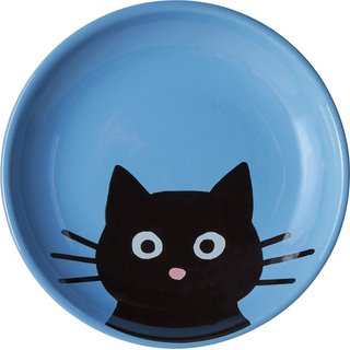 Frisco Cat Face Non-skid Ceramic Cat Dish, Blue, 0.5 cup, 1 count slide 1 of 6
