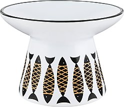 Frisco Cat Face Wide Shape Elevated Non-Skid Ceramic Cat Bowl, Small: 1 cup