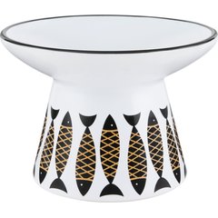 Frisco Cat Face Wide Shape Elevated Non-Skid Ceramic Cat Bowl, Small: 1 cup