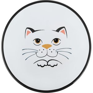Frisco Cat Face Wide Shape Elevated Non-Skid Ceramic Cat Bowl, Small: 1 cup