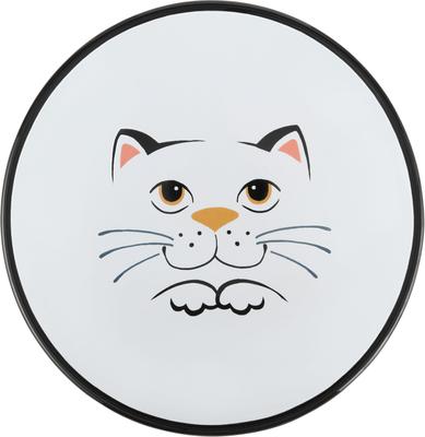 Show full view: Frisco Cat Face Wide Shape Elevated Non-Skid Ceramic Cat Bowl, White, Small: 1 cup slide 4 of 8