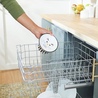 Show full view: Frisco Cat Face Wide Shape Elevated Non-Skid Ceramic Cat Bowl, White, Small: 1 cup slide 5 of 8