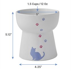 Frisco Cat Print Non-Skid Elevated Ceramic Cat Bowl, Tall, Multi Color, 1.5 cup slide 2 of 6