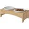 Show in main carousel: Frisco Ceramic Dog & Cat Double Diner with Elevated Wood Stand, Small: 1.5 cup slide 4 of 8