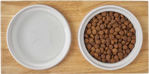 Show full view: Frisco Ceramic Dog & Cat Double Diner with Elevated Wood Stand, Small: 1.5 cup slide 6 of 8