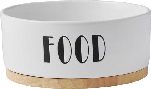 Show full view: Frisco Ceramic Dog Water + Food Bowl with Wood Base, 4 cups slide 5 of 9