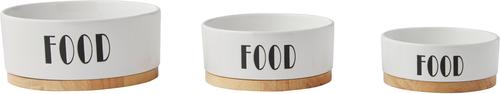 Show full view: Frisco Ceramic Food Dog & Cat Bowl with Wood Base, Small: 2 cup slide 7 of 9