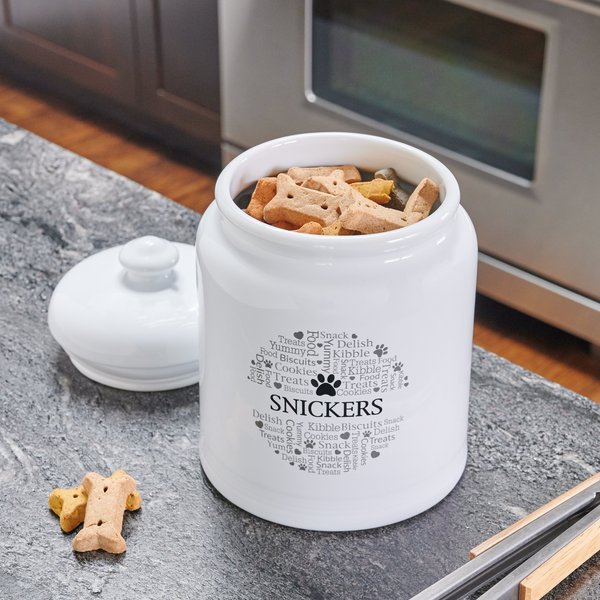 Frisco Ceramic Paw Personalized Treat Jar, 13 cup, 104oz