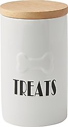 Frisco Ceramic Treat Jar with Wood Lid, 4 cup