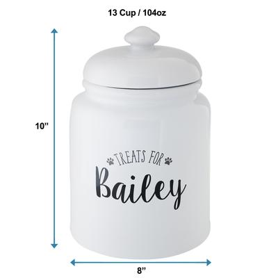 Show full view: Frisco Ceramic "Treats for" Personalized Treat Jar, 13 cup, 104oz slide 2 of 7