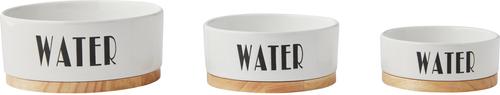 Show full view: Frisco Ceramic Water Dog & Cat Bowl with Wood Base, Medium: 4 cup slide 5 of 7