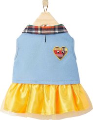 Frisco Chambray Plaid Dog & Cat Dress, X-Large
