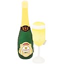 Frisco Champagne & Flute Plush Squeaky Dog Toy, Medium, 2 count