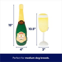 Frisco Champagne & Flute Plush Squeaky Dog Toy, Medium, 2 count slide 2 of 6
