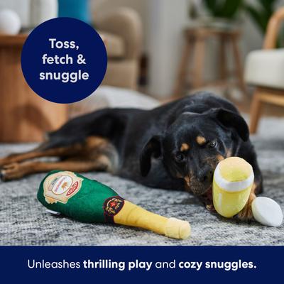 Show full view: Frisco Champagne & Flute Plush Squeaky Dog Toy, Medium, 2 count slide 5 of 7