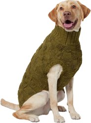 Frisco Checkered Mock Neck Dog & Cat Sweater, Green, X-Large