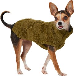 Frisco Checkered Mock Neck Dog & Cat Sweater, Green, X-Small slide 2 of 8