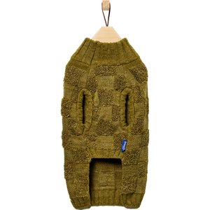 Frisco Checkered Mock Neck Dog & Cat Sweater, Green, X-Small
