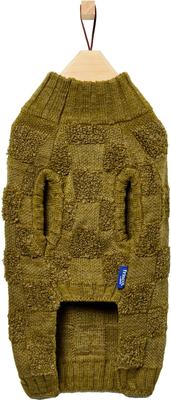 Show full view: Frisco Checkered Mock Neck Dog & Cat Sweater, Green, X-Small slide 5 of 11
