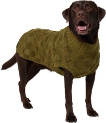 Frisco Checkered Mock Neck Dog & Cat Sweater, Green, XX-Large