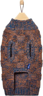 Show full view: Frisco Checkered Mock Neck Dog & Cat Sweater, Navy, Small slide 5 of 11