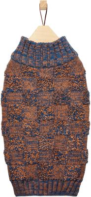 Show full view: Frisco Checkered Mock Neck Dog & Cat Sweater, Navy, Small slide 4 of 11