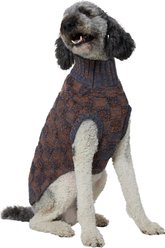 Frisco Checkered Mock Neck Dog & Cat Sweater, Navy, X-Large
