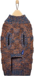 Frisco Checkered Mock Neck Dog & Cat Sweater, Navy, X-Small slide 2 of 8