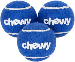 Frisco Chewy Fetch Squeaky Tennis Ball Dog Toy, Medium, 3 count