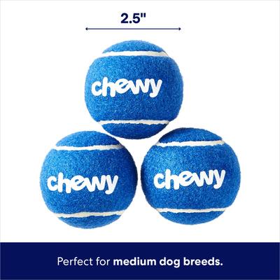 Show full view: Frisco Chewy Fetch Squeaky Tennis Ball Dog Toy, Medium, 3 count slide 3 of 8