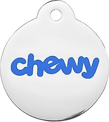 Frisco Chewy Stainless Steel Personalized Dog & Cat ID Tag with Enamel Infill, Round, Regular