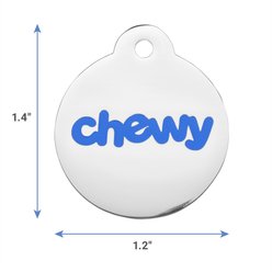 Frisco Chewy Stainless Steel Personalized Dog & Cat ID Tag with Enamel Infill, Round, Regular slide 2 of 4
