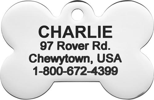 Show full view: Frisco Chewy Stainless Steel Personalized Dog & Cat ID Tag with Enamel Infill, Small slide 3 of 4