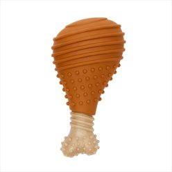 Frisco Chicken Flavored Drumstick Rubber & Nylon Chew Dog Toy for Heavy Chewers, Large/X-Large