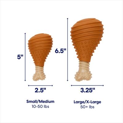 Show full view: Frisco Chicken Flavored Drumstick Rubber & Nylon Chew Dog Toy for Heavy Chewers, Small/Medium slide 2 of 9