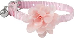 Frisco Chiffon Flower Cat Collar, Pink, 8 to 12-in neck, 3/8-in wide
